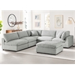 Comfort Pointe Julia 6-piece Nest Sectional in Plush Gray Cord-like Fabric
