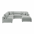Comfort Pointe Julia 6-piece Nest Sectional in Plush Gray Cord-like Fabric