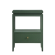 Comfort Pointe Opava Vintage Green Wood 1-drawer Nightstand with Floating Top