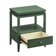 Comfort Pointe Opava Vintage Green Wood 1-drawer Nightstand with Floating Top