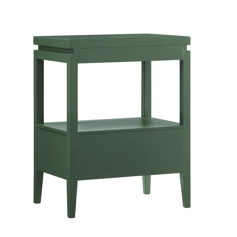 Comfort Pointe Opava Vintage Green Wood 1-drawer Nightstand with Floating Top