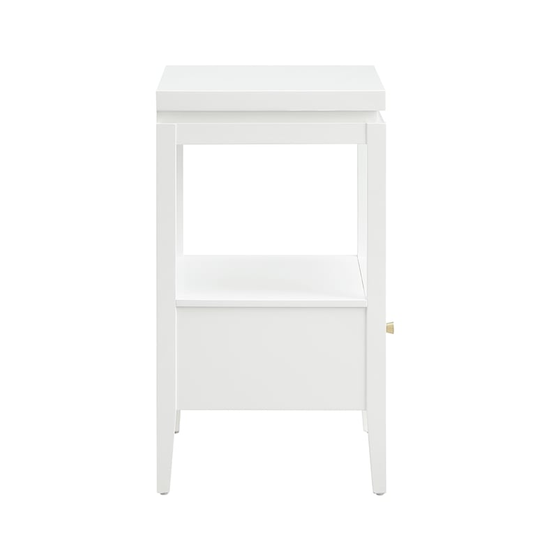 Comfort Pointe Opava White Wood 1-drawer Nightstand with Floating Style Top