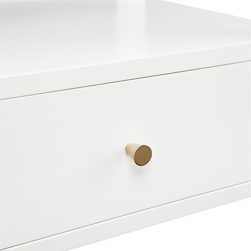 Comfort Pointe Opava White Wood 1-drawer Nightstand with Floating Style Top