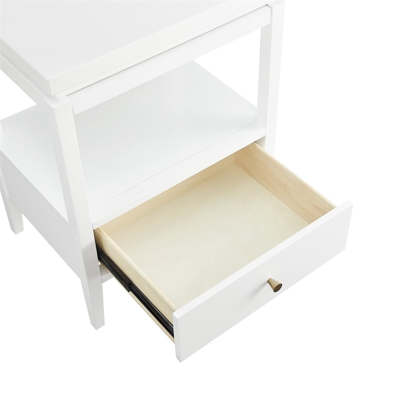 Comfort Pointe Opava White Wood 1-drawer Nightstand with Floating Style Top