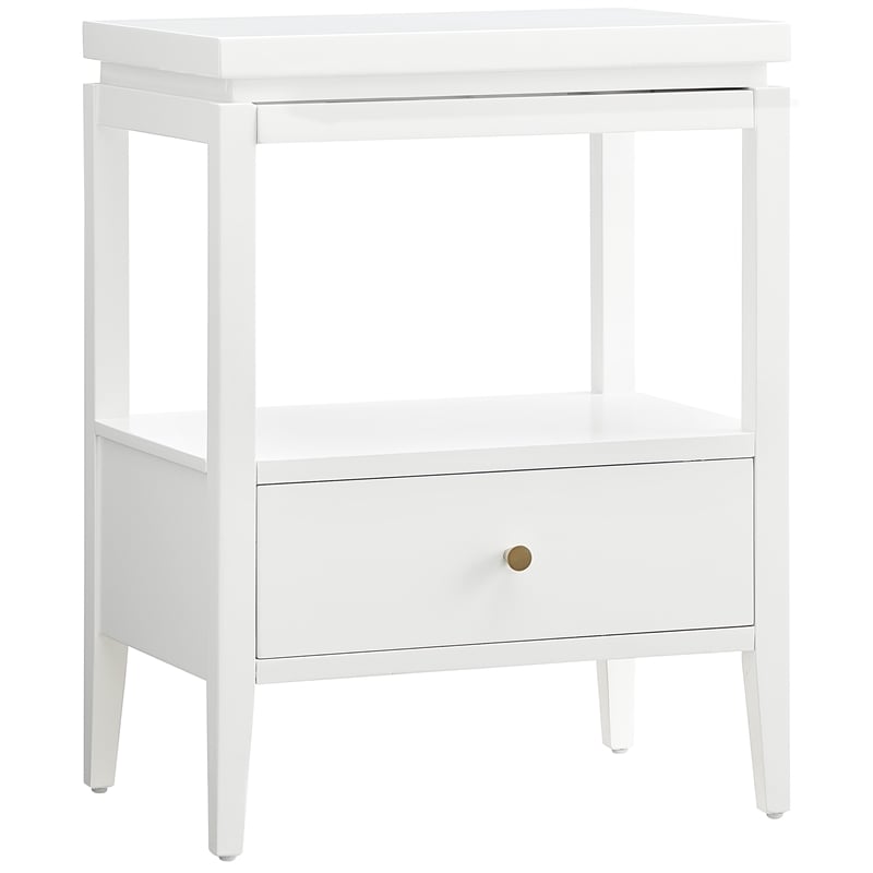 Comfort Pointe Opava White Wood 1-drawer Nightstand with Floating Style Top