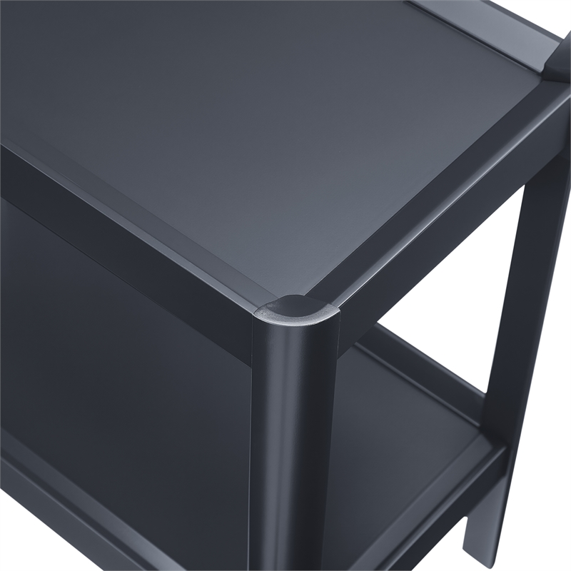 Comfort Pointe Yukon Matte Black Wood Farmhouse Style Accent Table