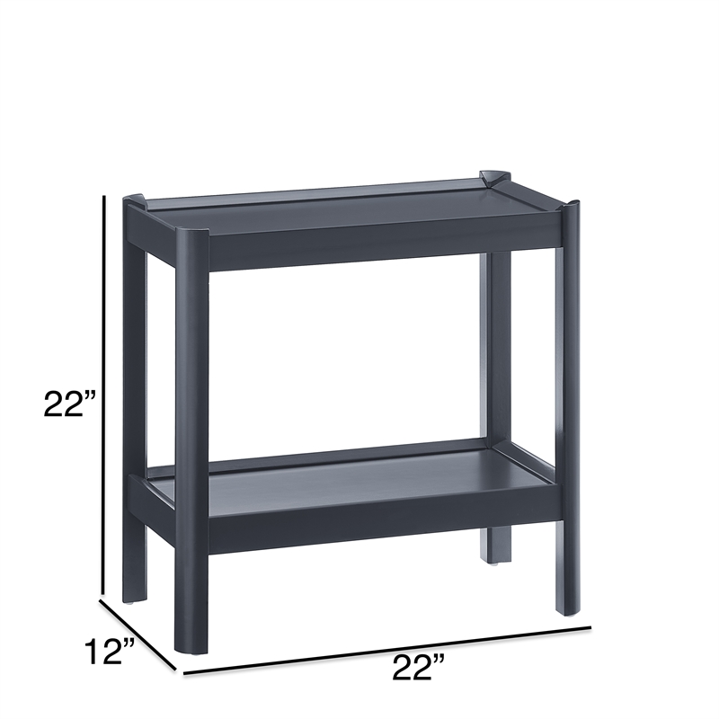 Comfort Pointe Yukon Matte Black Wood Farmhouse Style Accent Table
