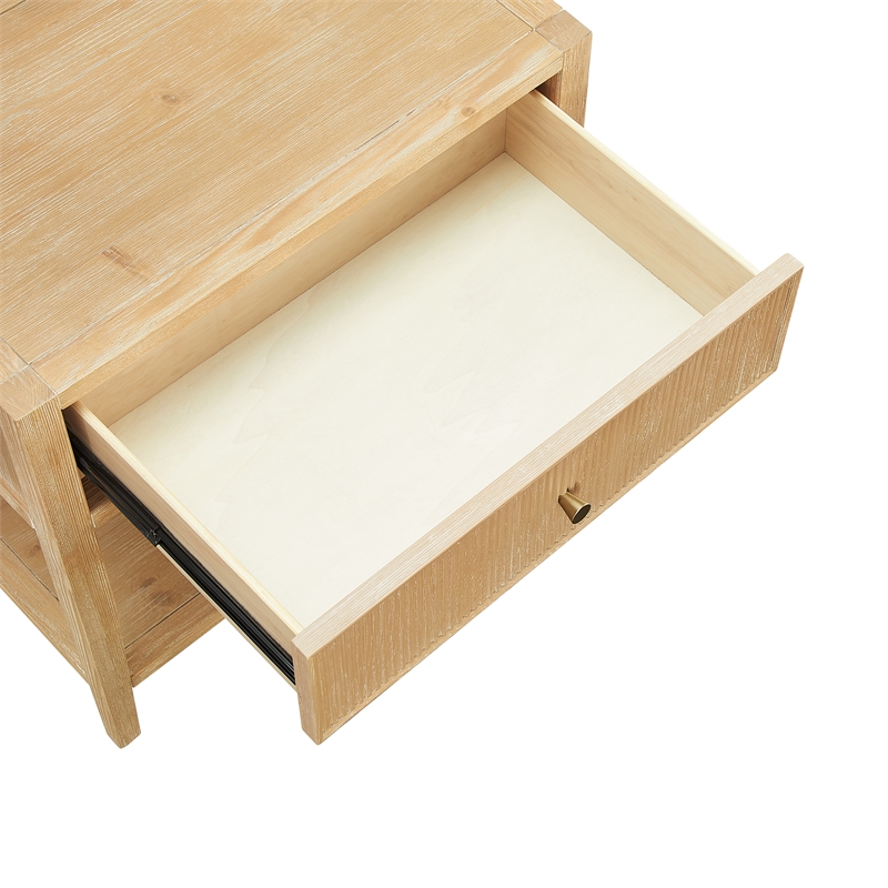 Comfort Pointe Flores Natural Finished Wood 1-drawer Nightstand