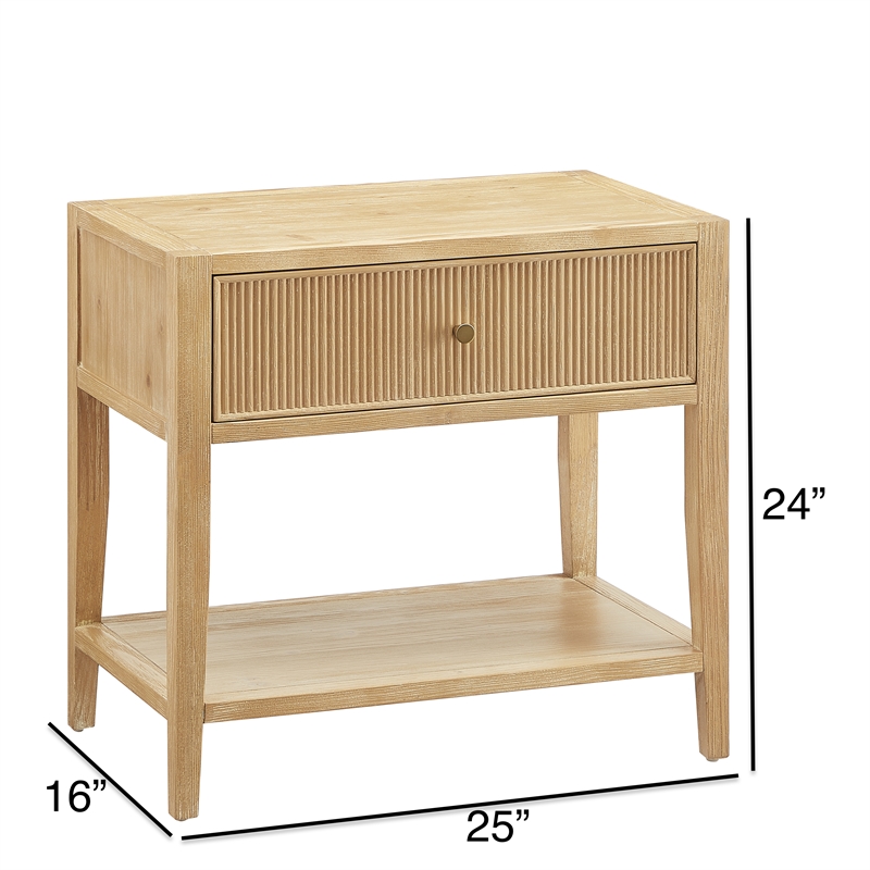 Comfort Pointe Flores Natural Finished Wood 1-drawer Nightstand