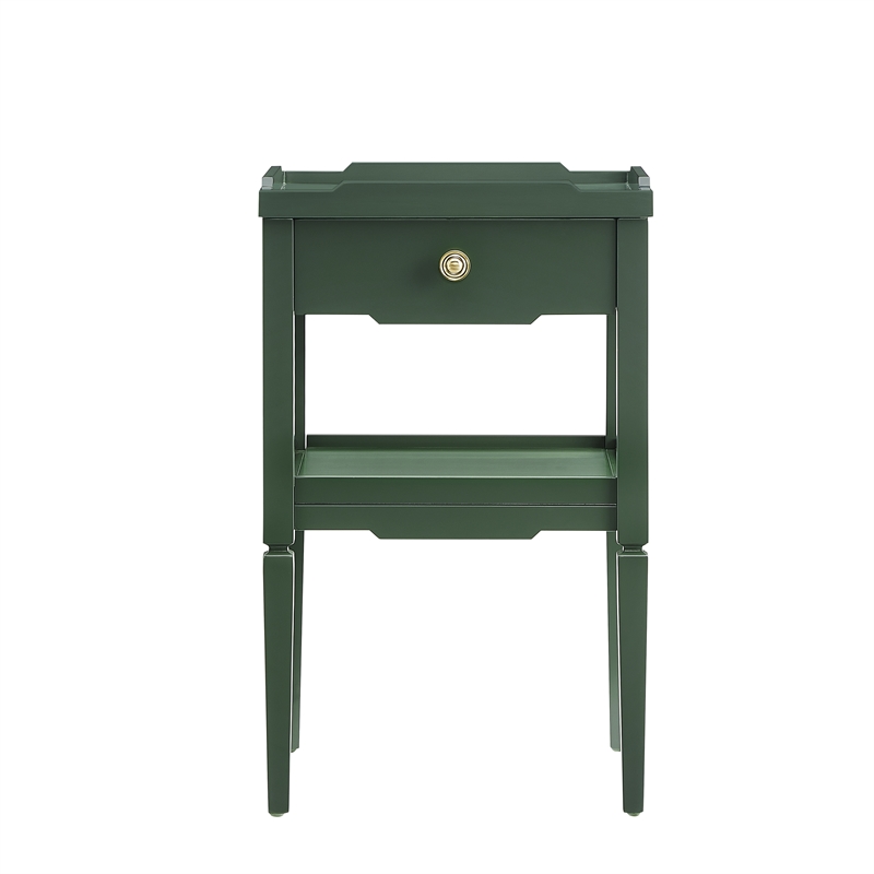Comfort Pointe Finchley Vintage Green Wood 1-drawer Nightstand with Shelf