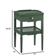 Comfort Pointe Finchley Vintage Green Wood 1-drawer Nightstand with Shelf