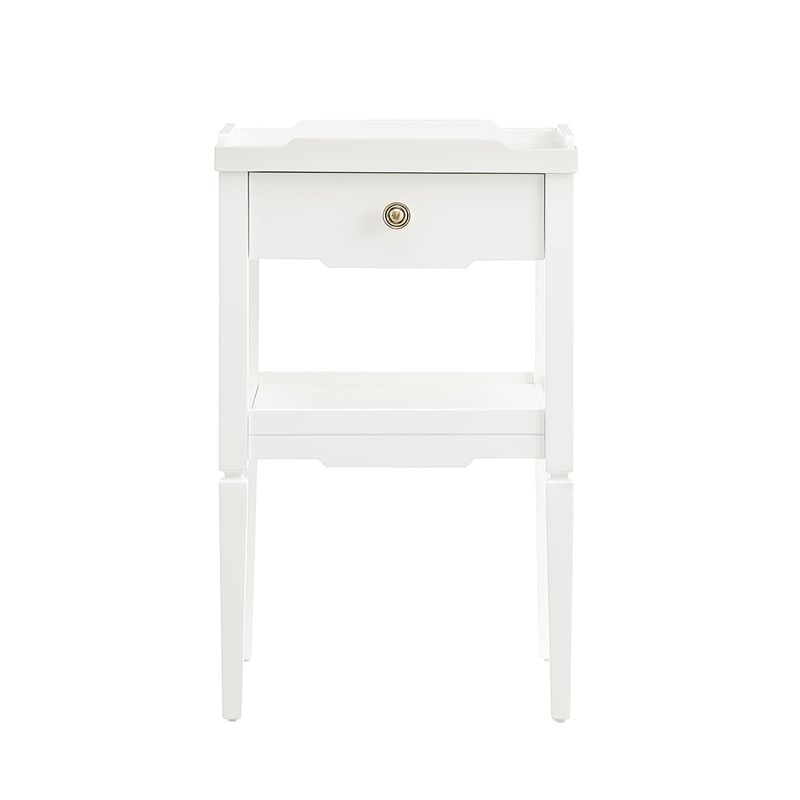 Comfort Pointe Finchley White Wood 1-drawer Nightstand with Shelf