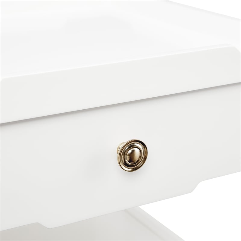 Comfort Pointe Finchley White Wood 1-drawer Nightstand with Shelf