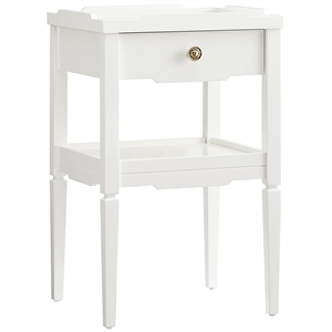 Comfort Pointe Finchley White Wood 1-drawer Nightstand with Shelf