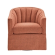 Comfort Pointe Sanibel Coral Polyester Fabric Skirted Swivel Accent Chair