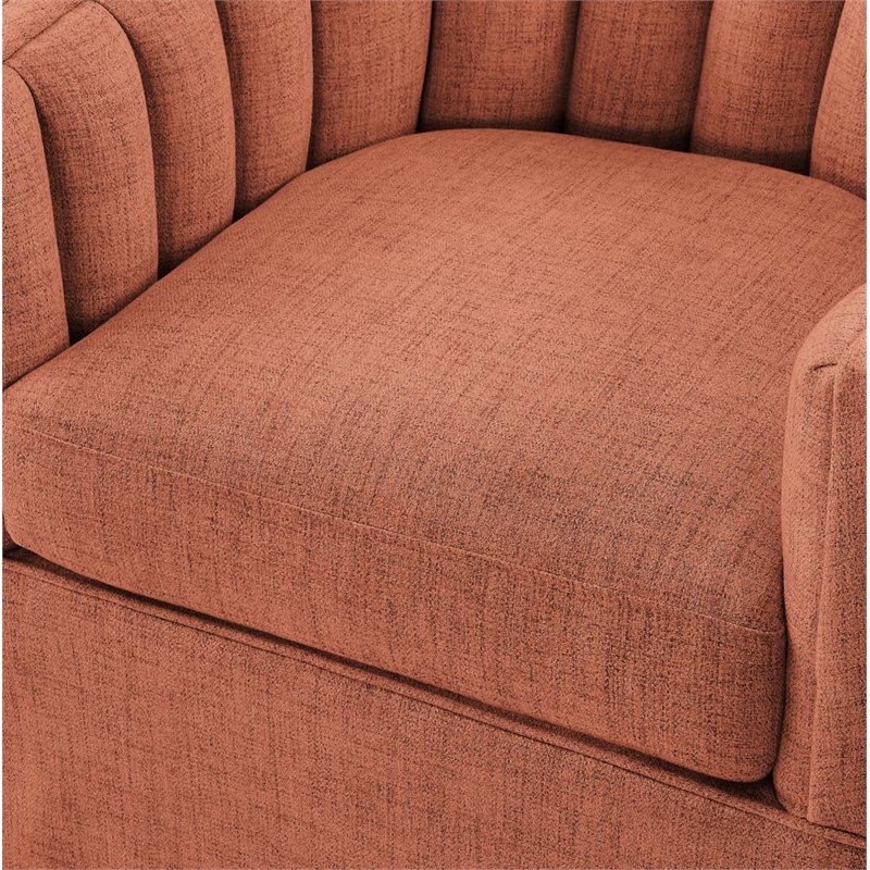 Comfort Pointe Sanibel Coral Polyester Fabric Skirted Swivel Accent Chair