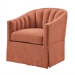 Comfort Pointe Sanibel Coral Polyester Fabric Skirted Swivel Accent Chair