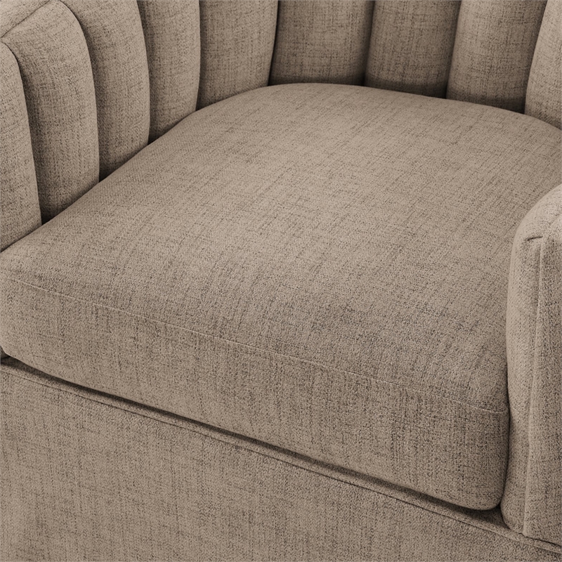 Comfort Pointe Sanibel Stone Polyester Fabric Skirted Swivel Accent Chair