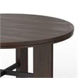 Georgio Dining and Poker Table in Walnut Wood Finish with Black Faux Leather