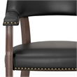 Georgio Dining and Game Chair in Walnut with Black Faux Leather with Casters