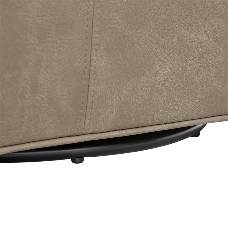 Comfort Pointe Winton Willow Taupe Faux Leather Swivel Accent Chair