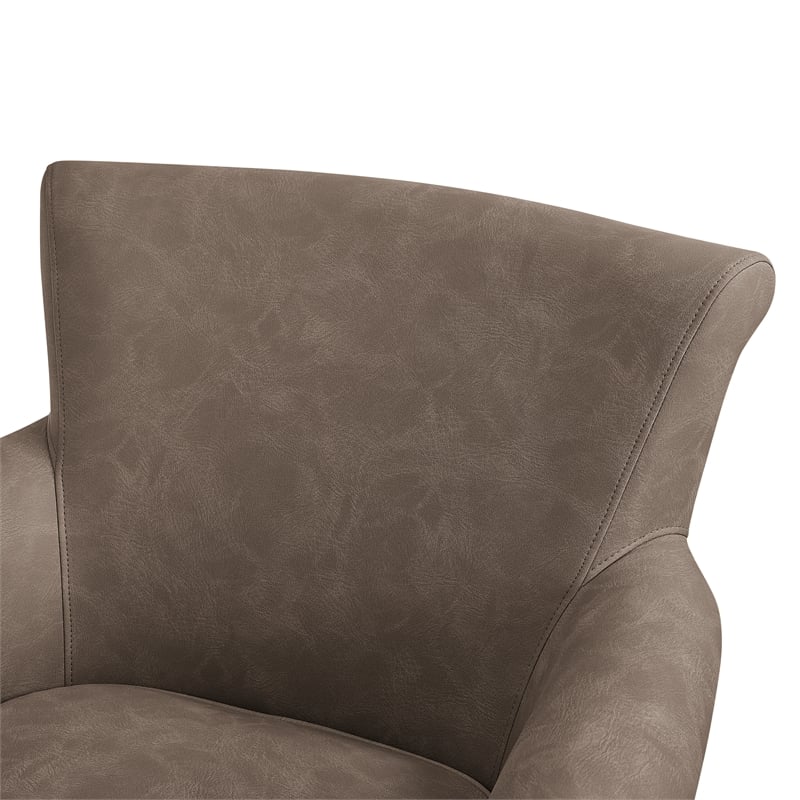 Comfort Pointe Winton Espresso Faux Leather Swivel Accent Chair