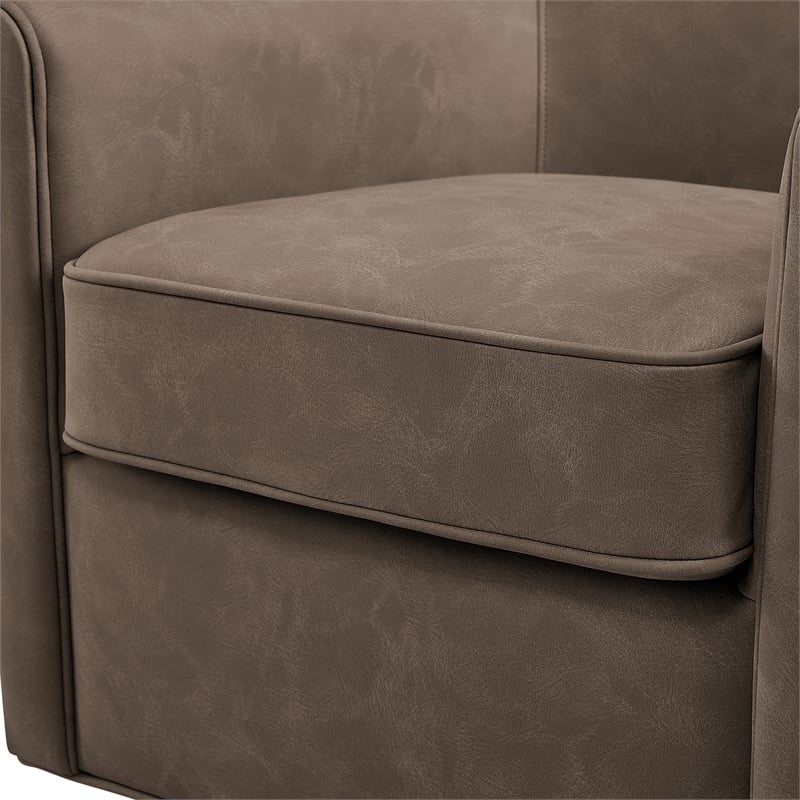 Comfort Pointe Winton Espresso Faux Leather Swivel Accent Chair