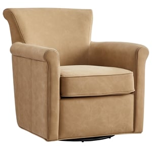 Comfort Pointe Winton Honey Brown Faux Leather Swivel Accent Chair