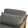 Comfort Pointe Rayn Wood Arm Charcoal Fabric Accent Chair with Lumbar Pillow