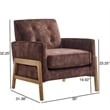 Comfort Pointe Macon Wood Arm Espresso Fabric Tufted Back Accent Chair