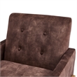 Comfort Pointe Macon Wood Arm Espresso Fabric Tufted Back Accent Chair