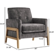 Comfort Pointe Macon Wood Arm Charcoal Fabric Tufted Back Accent Chair