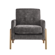 Comfort Pointe Macon Wood Arm Charcoal Fabric Tufted Back Accent Chair