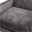 Comfort Pointe Macon Wood Arm Charcoal Fabric Tufted Back Accent Chair