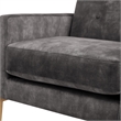 Comfort Pointe Macon Wood Arm Charcoal Fabric Tufted Back Accent Chair