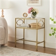 Comfort Pointe Gretna Rectangular Antique Gold Metal and Glass Accent Table