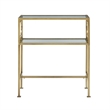 Comfort Pointe Gretna Rectangular Antique Gold Metal and Glass Accent Table