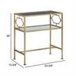 Comfort Pointe Gretna Rectangular Antique Gold Metal and Glass Accent Table