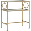 Comfort Pointe Gretna Rectangular Antique Gold Metal and Glass Accent Table