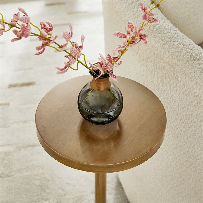 Comfort Pointe Meraux Antique Brass Metal Adjustable Height Accent Table