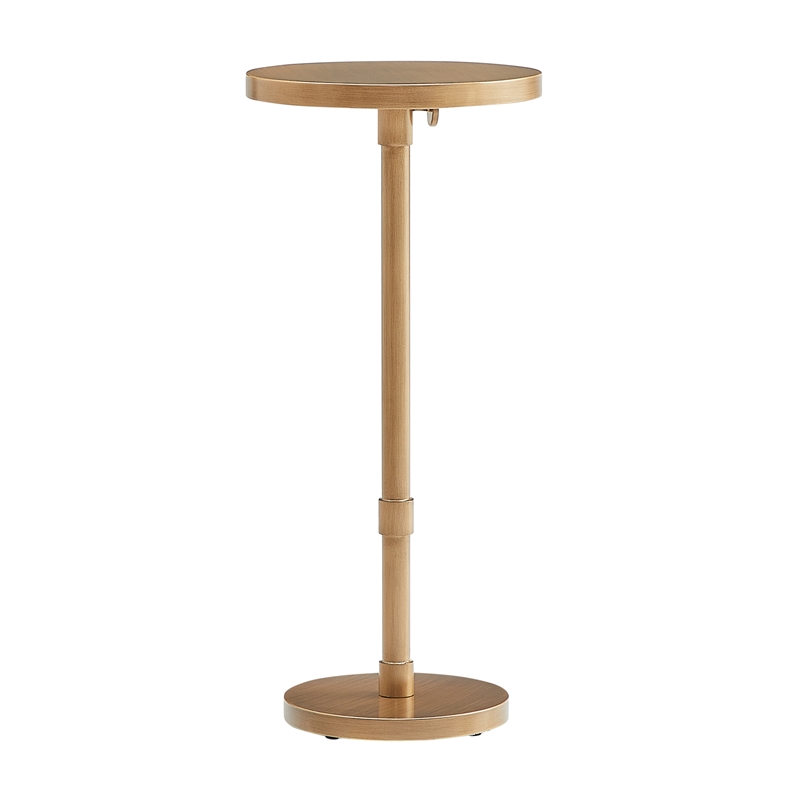Comfort Pointe Meraux Antique Brass Metal Adjustable Height Accent Table