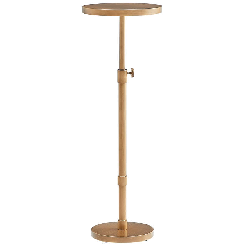 Comfort Pointe Meraux Antique Brass Metal Adjustable Height Accent Table
