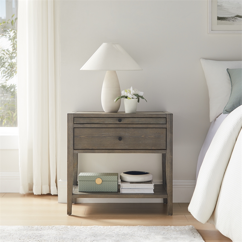 Comfort Pointe Shoreham 1-drawer Weathered Gray Wood Finish Nightstand