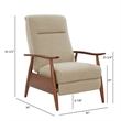 Terni Wood Arm Push Back Recliner in Performance Fabric - Rawhide Beige