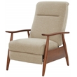 Terni Wood Arm Push Back Recliner in Performance Fabric - Rawhide Beige