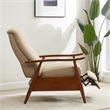 Terni Wood Arm Push Back Recliner in Performance Fabric - Rawhide Beige
