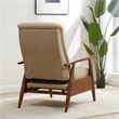 Terni Wood Arm Push Back Recliner in Performance Fabric - Rawhide Beige