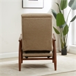 Terni Wood Arm Push Back Recliner in Performance Fabric - Rawhide Beige