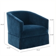 Elm Baltic Blue Polyester Fabric Skirted 360-degree Swivel Accent Chair