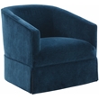 Elm Baltic Blue Polyester Fabric Skirted 360-degree Swivel Accent Chair
